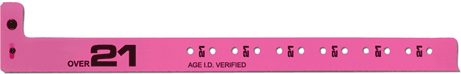 Over 21 Plastic Wristbands